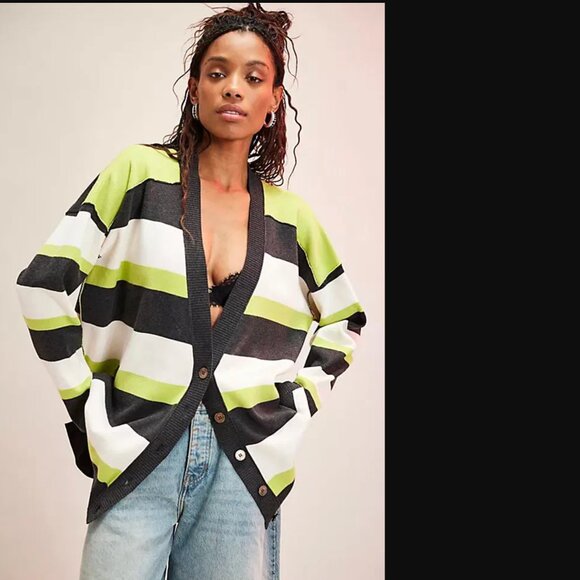 FREE PEOPLE Women Multi League Of Her Own Cardigan Size S NWOT 198$+TAX - Picture 1 of 6